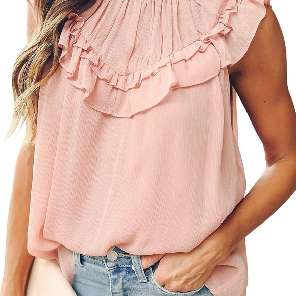 Layered & ruffled sleeveless blouse US Women’s size L - Picture 3 of 12